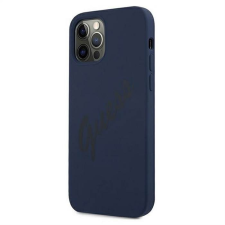 Guess Apple iPhone 12 Mini GUESS GUHCP12SLSVSBL Liquid Silicon Hátlap - Kék tok és táska