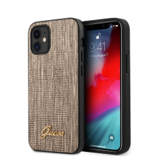 Guess Apple iPhone 12 Mini GUESS GUHCP12SPCUMLLIGO Hátlap - Arany tok és táska