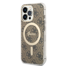 Guess Apple iPhone 14 Pro Max GUESS GUHMP14XH4STW MagSafe Hátlap - Barna tok és táska