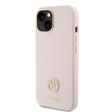 Guess Apple iPhone 15 GUESS GUHCP15SM4DGPP Liquid Silicone Hátlap - Rózsaszín tok és táska