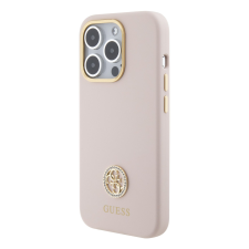 Guess Apple iPhone 15 Pro GUESS GUHCP15LM4DGPP Liquid Silicone Hátlap - Rózsaszín tok és táska