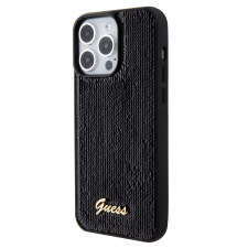 Guess Apple iPhone 15 Pro GUESS GUHCP15LPSFDGSK Hátlap - Fekete tok és táska
