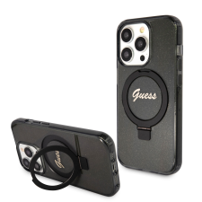 Guess Apple iPhone 15 Pro GUESS GUHMP15LHRSGSK MagSafe Hátlap - Fekete tok és táska