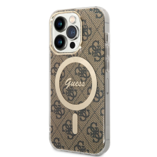 Guess Apple iPhone 15 Pro Max GUESS GUHMP15XH4STW MagSafe IML Hátlap - Barna tok és táska