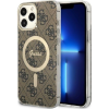 Guess CG MOBILE GUESS 4G MAGSAFE szilikon telefonvédő (ütésállóság, légpárnás sarok, műanyag hátlap) BARNA Apple iPhone 13 Pro Max (GUHMP13XH4STW) (GUE2472)