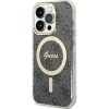 Guess CG MOBILE GUESS 4G MAGSAFE szilikon telefonvédő (ütésállóság, műanyag hátlap) FEKETE Apple iPhone 15 Pro (GUHMP15LH4STK) (GUE003381)