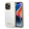 Guess Croco Collection Apple iPhone 14 Pro hátlap tok , ezüst