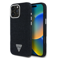 Guess Denim Triangle Logo iPhone 16 Pro MagSafe hátlap tok, fekete tok és táska