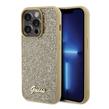 Guess Disco Metal Script Apple iPhone 15 Pro hátlap tok, arany tok és táska