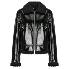 Guess Dzsekik LS ANDREA FAUX SHEARLING JKT Fekete EU M