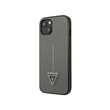 Guess Eredeti iPhone 13 Mini Guess Hardcase Saffianotriangle logó (GUHCP13SPSATLG) Ezüst tok és táska