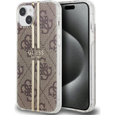Guess Eredeti Tok GUESS GUHCP15MH4PSEGW iPhone 15 Plus Arany Stripe / Barna (GSM180430) tok és táska