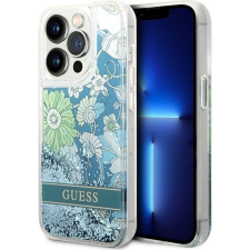 Guess Flower Liquid Glitter Apple iPhone 14 Pro Max hátlap tok, zöld (GUE2266) tok és táska