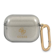 Guess Glitter Collection Apple AirPods Pro tok, fekete fülhallgató, fejhallgató tok