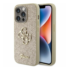 Guess Glitter Script Big 4G Apple iPhone 15 Pro Max hátlap tok, arany tok és táska