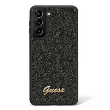 Guess Glitter Script Samsung Galaxy S23 Ultra szilikon tok, fekete tok és táska