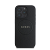 Guess Grained Gold Ring MagSafe Apple iPhone 16 Pro hátlap tok, fekete/barna GUHMP16LPGHSMMK