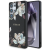 Guess Grained Printed Flower Pattern Samsung Galaxy S25 Ultra MagSafe kemény hátlap tok, fekete