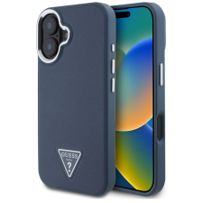 Guess Grained Triangle Apple iPhone 16 MagSafe tok, kék tok és táska