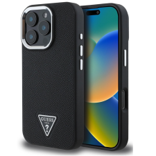 Guess Grained Triangle Apple iPhone 16 Pro Max MagSafe tok, fekete tok és táska