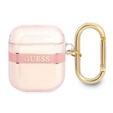 Guess GUA2HHHTSP AirPods tok rózsaszín / rózsaszín Strap Kollekció fülhallgató, fejhallgató tok