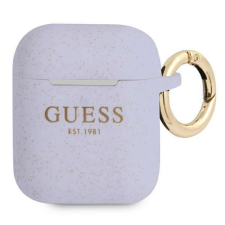 Guess GUA2SGGEU AirPods borító lila/lila szilikon csillogó fülhallgató, fejhallgató tok
