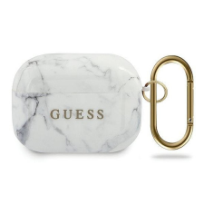 Guess GUACAPPTUMAWH AirPods Pro borító fehér/fehér Marble Collection fülhallgató, fejhallgató tok
