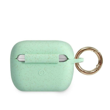 Guess GUACAPSILGLGN Silicone Glitter tok AirPods Pro - zöld fülhallgató, fejhallgató tok