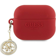 Guess GUAP23DSLGHDF AirPods Pro 2 borító piros 3D gumi 4G gyémánt varázslat fülhallgató, fejhallgató tok