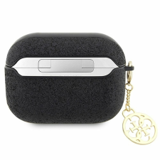 Guess GUAP2GLGSHK Glitter Flake 4G Charm tok AirPods Pro 2 - fekete fülhallgató, fejhallgató tok