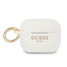 Guess GUAPSGGEH AirPods Pro fehér szilikon Glitter tok audió kellék