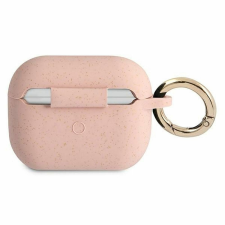 Guess GUAPSGGEP Silicone Glitter tok AirPods Pro - rózsaszín fülhallgató, fejhallgató tok