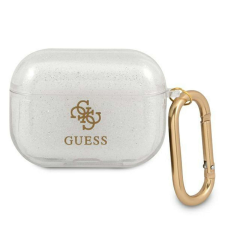 Guess GUAPUCG4GT AirPods Pro borító Transparent Glitter Collection fülhallgató, fejhallgató tok