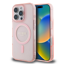 Guess Guess IML Glitter Ring MagSafe tok iPhone 16 Pro Max készülékhez rózsaszín tok és táska