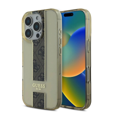 Guess Guess IML Middle 4G Stripe tok iPhone 16 Pro Max készülékhez barna tok és táska