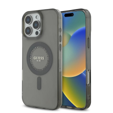 Guess Guess IML Rhinestones Ring MagSafe tok iPhone 16 Pro Max készülékhez fekete tok és táska