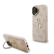 Guess Guess PU 4G fém logós állványos kamerakeretes tok iPhone 16 készülékhez rózsaszín tok és táska