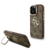 Guess Guess PU 4G Metal Logo Stand Camera Frame tok iPhone 15 Pro készülékhez barna