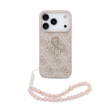 Guess Guess PU 4G Metal Logo Strap tok iPhone 17 Pro készülékhez rózsaszín tok és táska