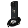 Guess Guess PU 4G Metal Logo Vállpántos Tok iPhone 15 Pro Max készülékhez fekete