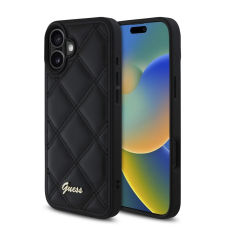 Guess Guess PU Leather Quilted tok iPhone 16 Plus készülékhez fekete tok és táska