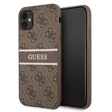 Guess GUHCN614GDBR iPhone 11 6,1" / Xr barna 4G csíkos keménytok tok és táska