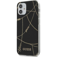 Guess GUHCP12SPCUCHBK iPhone 12 Mini 5,4" Fekete Gold Chain Keménytok (106797) tok és táska