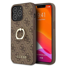 Guess GUHCP13L4GMRBR iPhone 13 Pro / 13 6,1" barna keménytok 4G gyűrűvel tok és táska