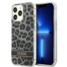 Guess GUHCP13LHSLEOK iPhone 13 Pro / 13 6,1&quot; szürke Leopárd keménytok tok és táska