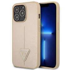 Guess GUHCP13LPSATLE iPhone 13 Pro / 13 6,1 "bézs keménytok SaffianoTriangle Logó tok és táska