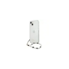Guess GUHCP13MKPSWH iPhone 13 6.1 "Átlátszó kemény tok Fehér gyöngyház tok és táska