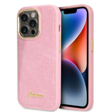 Guess GUHCP14LHGCRHP Apple iPhone 14 Pro pink hardcase Croco Collection telefontok tok és táska