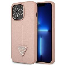 Guess GUHCP14LPSATLP iPhone 14 Pro 6,1" rózsaszín Saffiano háromszög logós keménytok tok és táska