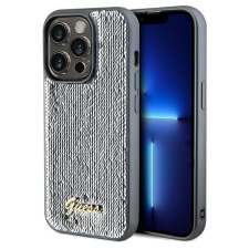 Guess GUHCP14LPSFDGSS iPhone 14 Pro 6.1" ezüst keménytok Sequin Script Metal tok és táska